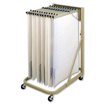 Safco® Steel Sheet File Mobile Rack, 12 Pivot Brackets, 27w X 37.5d X 61.5h, Sand freeshipping - TVN Wholesale